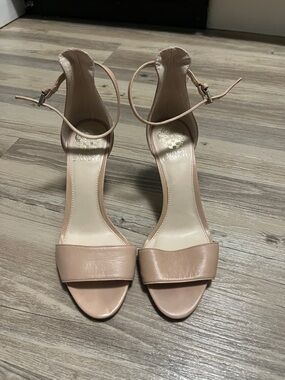 Vince Camuto Blush Nude Ankle Strap Open-Toe Heels